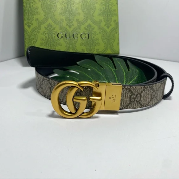 Gucci | Accessories | Gucci Womens Brown Belt With Gold Gg  display picture 2